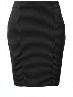 Source Unknown Black Ribbed Pencil Skirt
